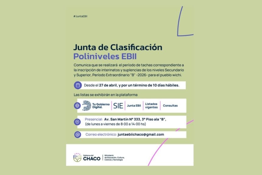 Docentes Del Pueblo Wichí: Abre El Período De Tachas Para Interinatos Y Suplencias 2026