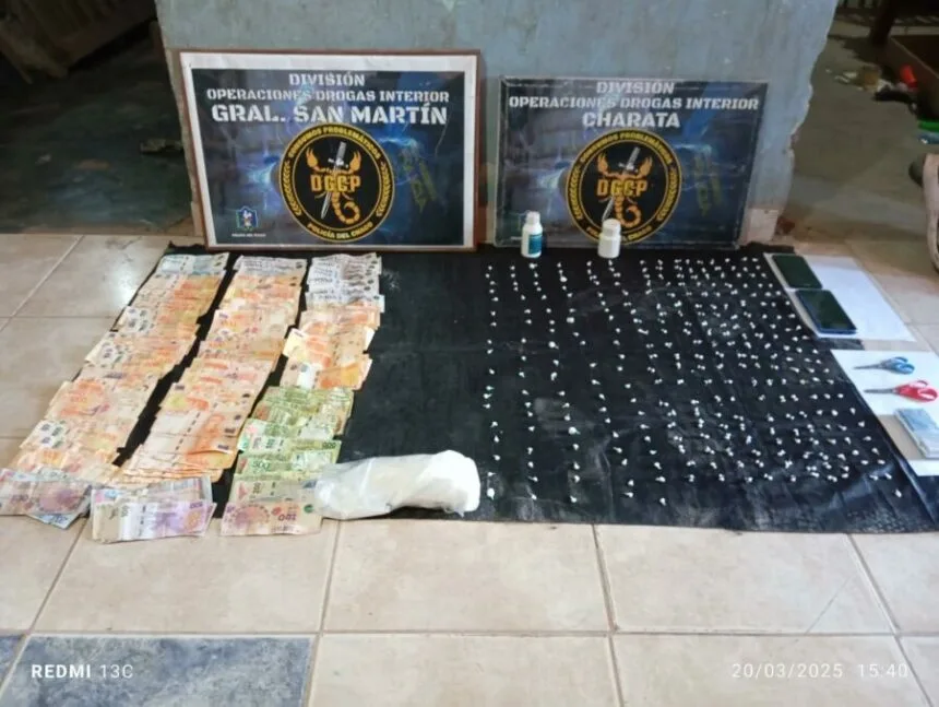 Charata: Incautaron cocaína y más de cinco millones de pesos