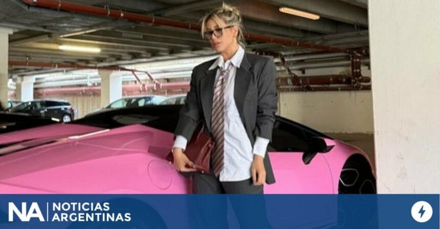 Wanda Nara llegó a la audiencia de divorcio en un Lamborghini rosa y un look muy Amber Heard