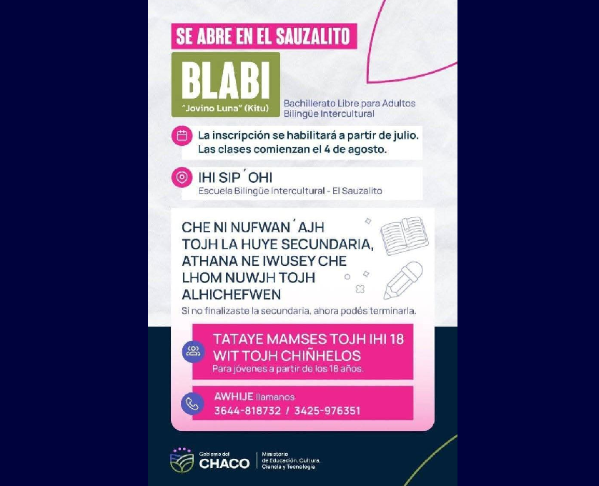 Educación Bilingüe Intercultural: El Pueblo Wichí Tiene Su Primer Bachillerato Libre Para Adultos