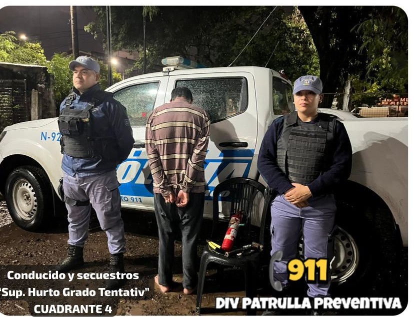 RESISTENCIA: Fue Sorprendido Dentro De Una Vivienda: Tenía Un Matafuegos, Una Pinza Y Un Martillo