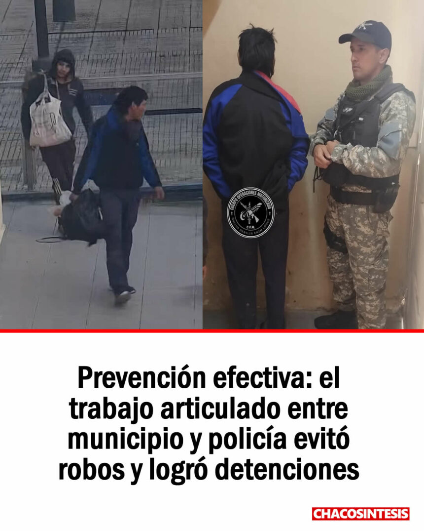 Prevención efectiva en Sáenz Peña: el trabajo articulado entre municipio y policía evitó robos y logró detenciones