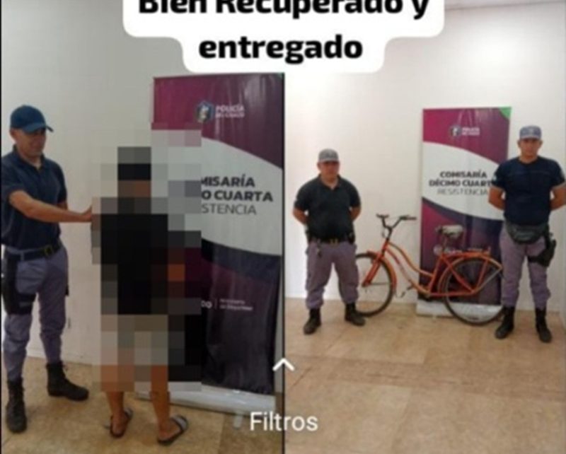 RESISTENCIA: Recuperaron Bicicleta Robada Y Detienen A Un Joven En Villa Don Alberto