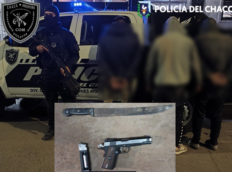 RESISTENCIA:  Tres Personas Demoradas Por Intimidar A Vecinos Con Un Machete Y Una Pistola De Aire Comprimido