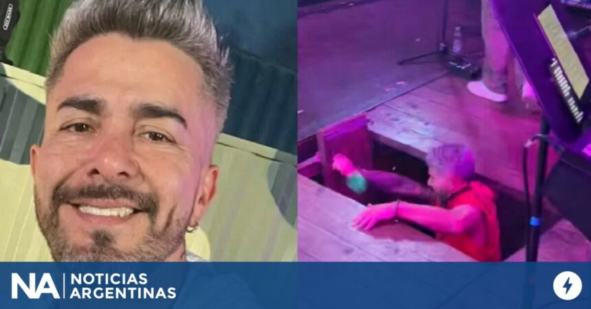 El accidente del cantante de Dale Q’ Va: se rompió el escenario y cayó en pleno show