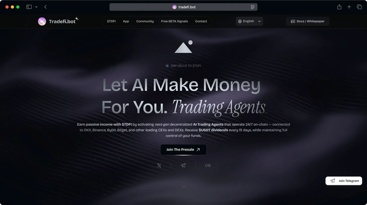Tradefi.bot recauda  millones para desplegar agentes de trading AI en Blockchain y redefinir los ingresos pasivos en DeFi