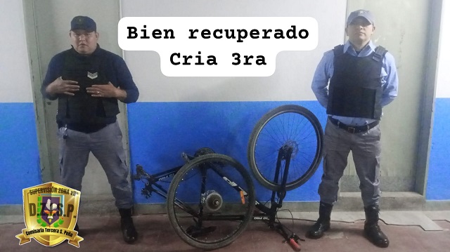 SAENZ PEÑA: Recuperaron Una Bicicleta En El Barrio Santa Mónica