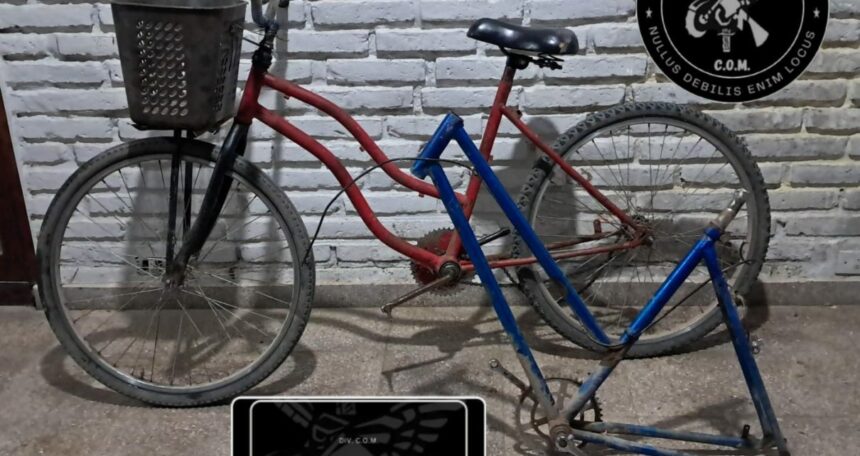 SÁENZ PEÑA: Demorado Con Una Bici Y El Cuadro De Otra De Dudosa Procedencia