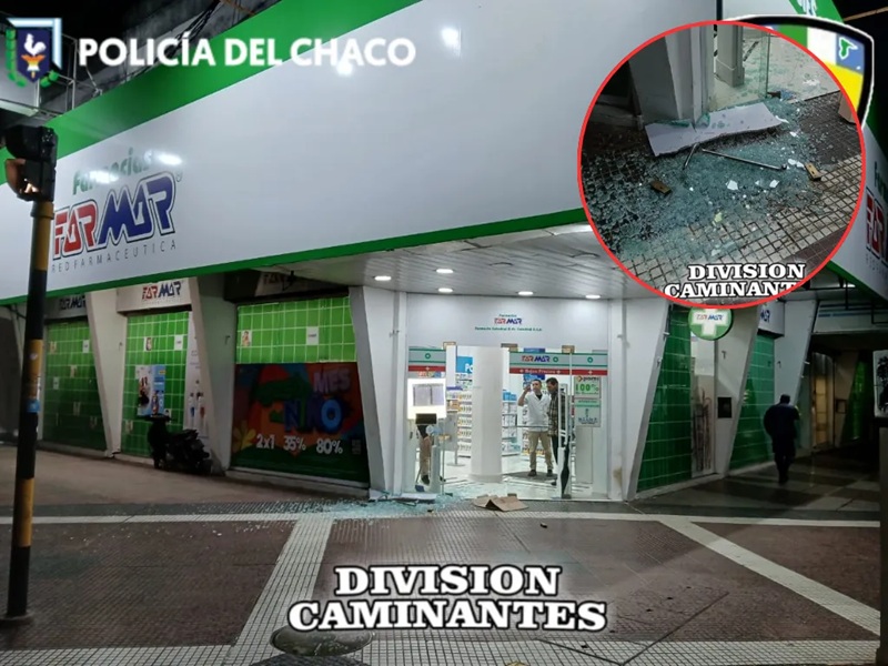 RESISTENCIA: Fuerte Ráfaga De Viento Rompió El Blindex De Una Farmacia Céntrica