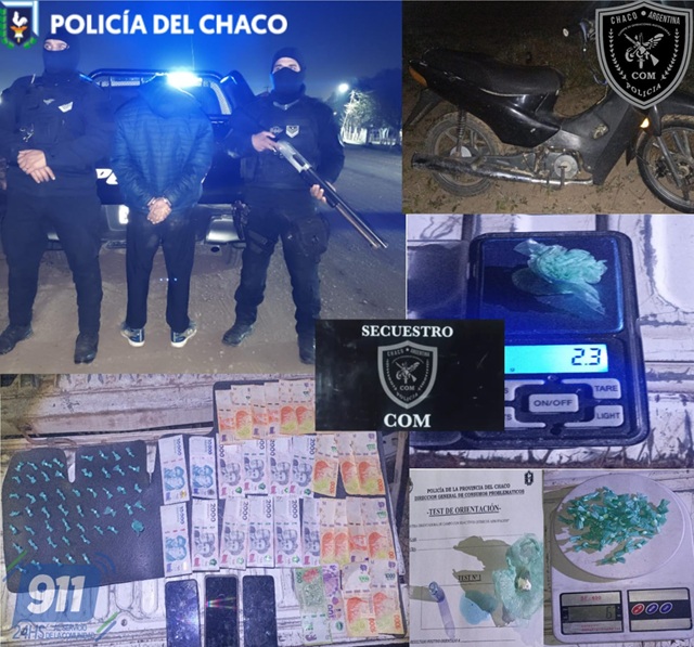 CHACO: Joven Fue Interceptado Con Cocaína Y Dinero A Bordo De Una Motocicleta