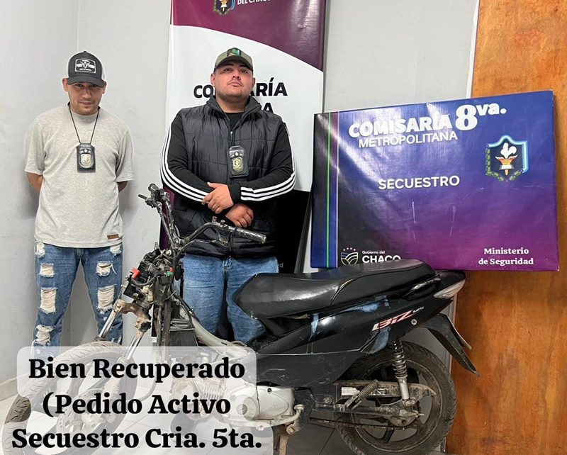 RESISTENCIA:   Recuperaron En Villa Prosperidad Una Moto Con Pedido De Secuestro Por Robo