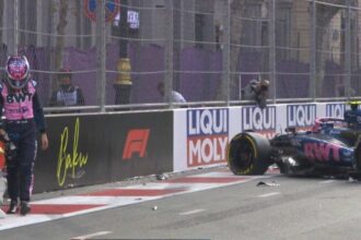 Fórmula 1: en una sesión accidentada, Franco Colapinto chocó en la clasificación del GP de Azerbaiyán y largará 16° en la carrera