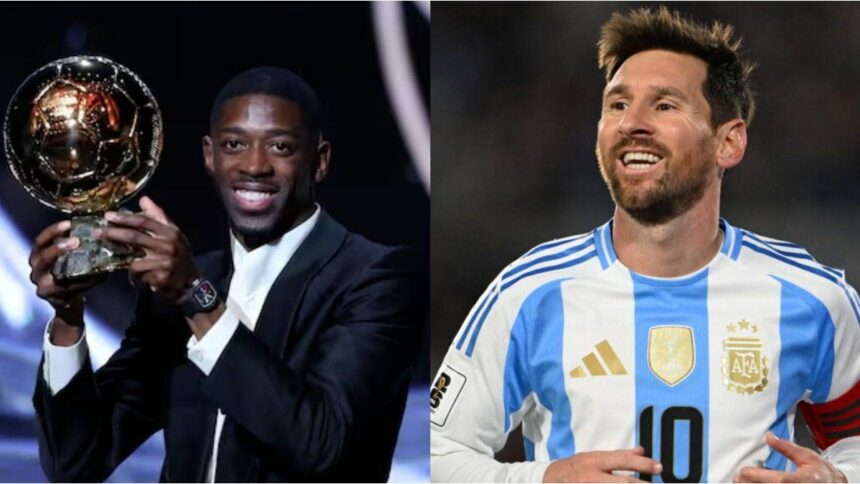 La reacción de Messi luego de que el francés Ousmane Dembélé ganara el Balón de Oro