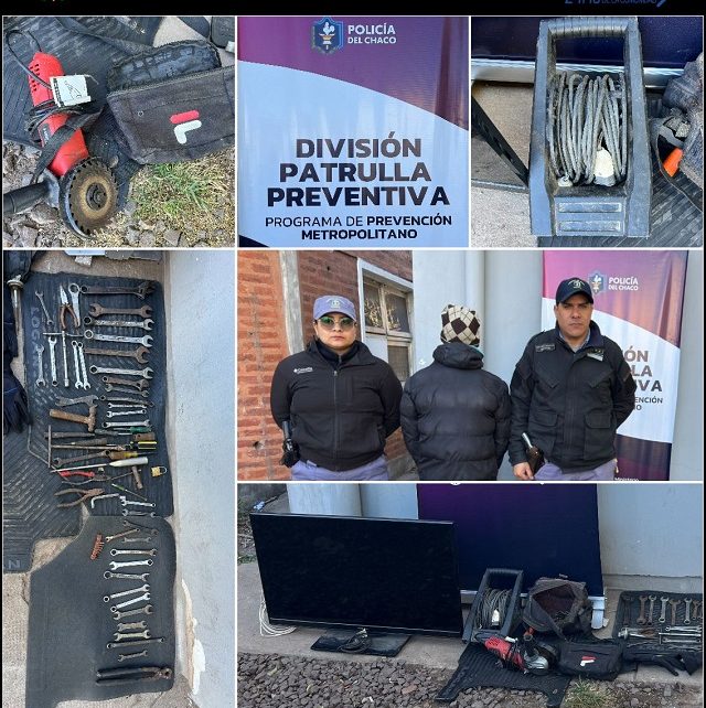 RESISTENCIA: Un Detenido Con Varias Herramientas Y Un Tv Robado