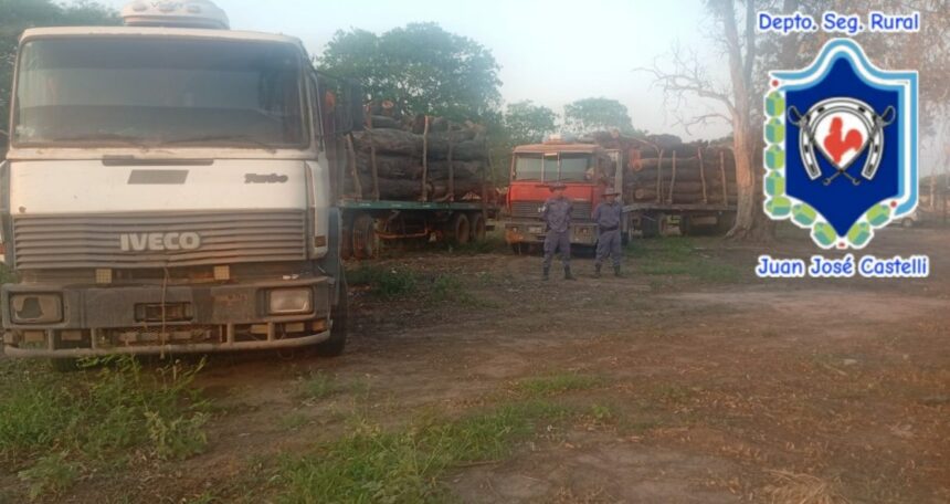 CHACO:  Secuestraron Dos Camiones Con Más De 60 Mil Kilos De Madera Transportada De Forma Irregular En Rodríguez Peña