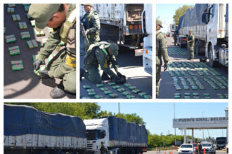 CHACO: Escondían En La Cabina De Dos Camiones De Cargas Generales 129 Kilos De Hojas De Coca En Su Estado Natural