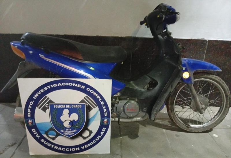 CHACO:   Efectivos Recuperaron Una Motocicleta Que Fue Sustraída De Una Vivienda
