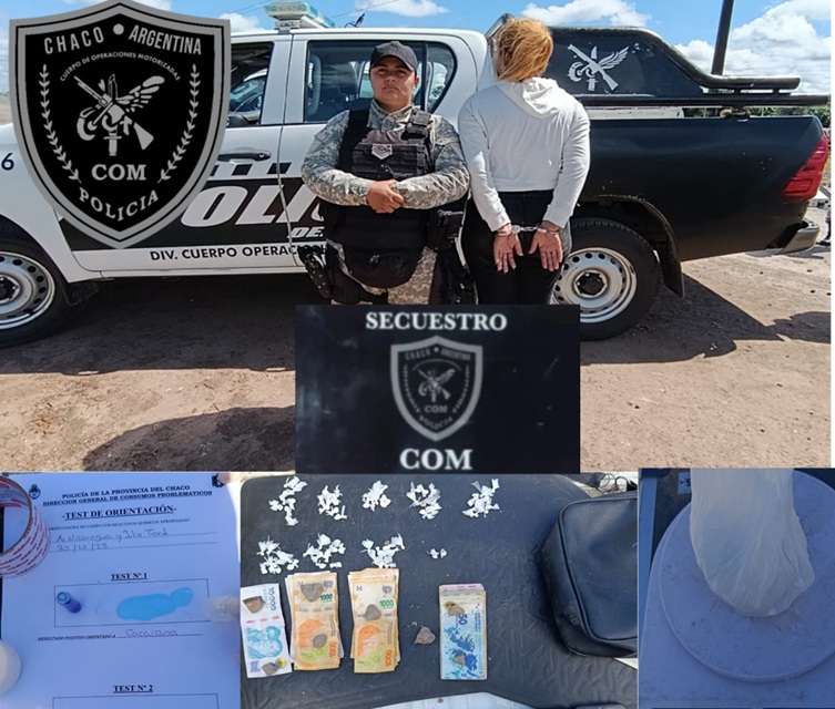 CHACO:   Demoraron A Una Mujer Con Casi 100 Bochitas De Cocaína Y Siete Celulares