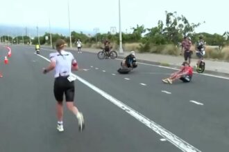 Dramático final en la Ironman: una atleta colapsó a metros de la meta y su rival se consagró campeona
