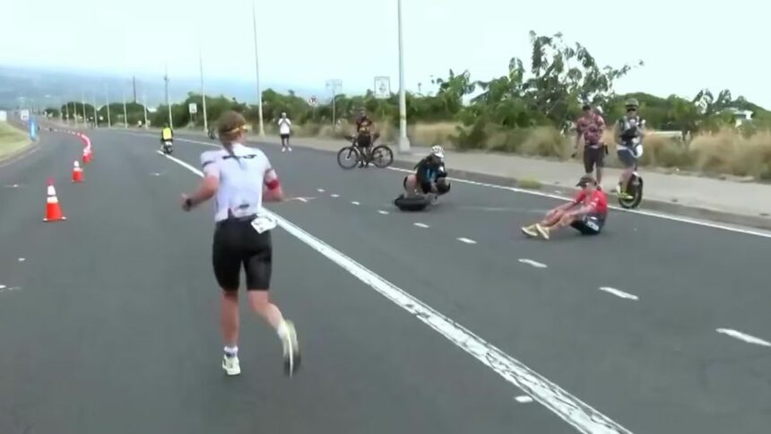 Dramático final en la Ironman: una atleta colapsó a metros de la meta y su rival se consagró campeona