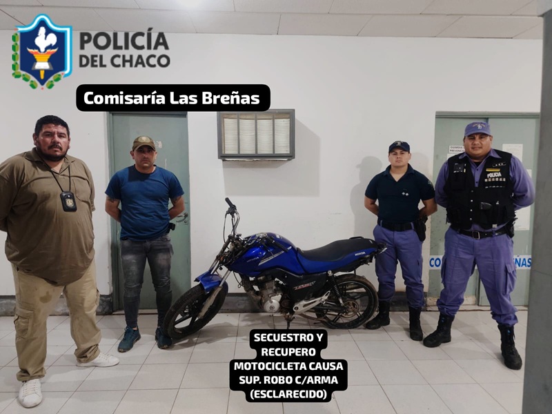 LAS BREÑAS: Recuperaron Una Moto Robada En El Barrio Progreso