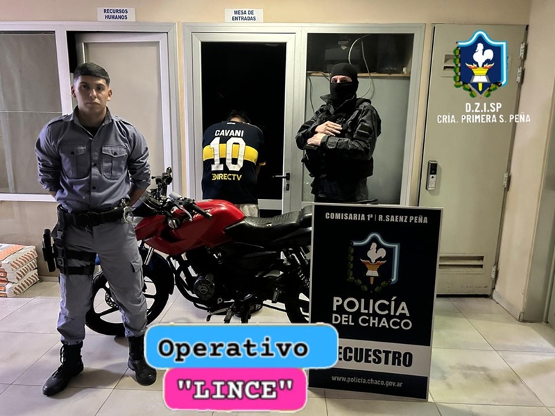 SÁENZ PEÑA: Operativo Lince: Secuestraron Una Moto Con Pedido De Captura