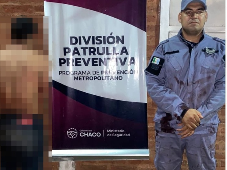 CHACO: Lo Siguieron Hasta El Techo Y Quiso Lesionar A Los Policías Con Un Cuchillo