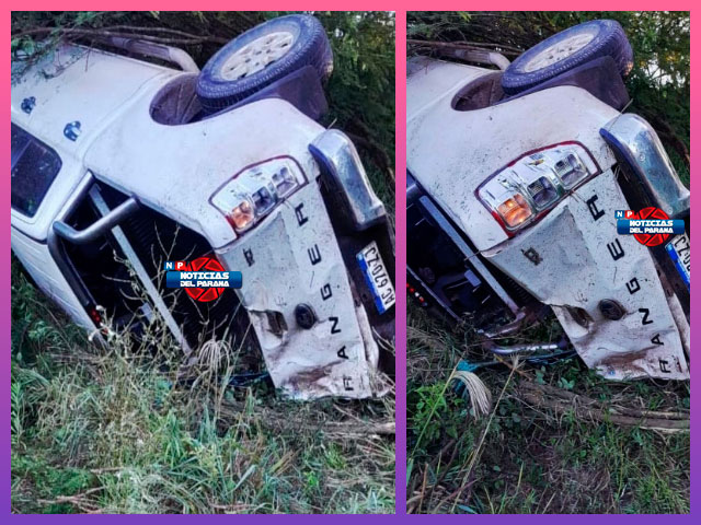 LA ESCONDIDA: Un Conductor Volcó Su Camioneta Al Esquivar Caballos Sueltos En La Ruta