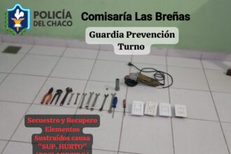 LAS BREÑAS: La Policía Recuperó Elementos Sustraídos Y Esclareció Un Hecho De Hurto