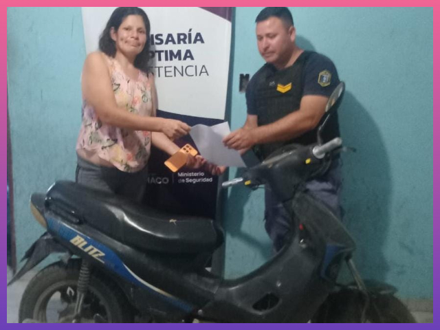 RESISTENCIA: Recuperan Una Moto Robada Tras Rápida Intervención Policial