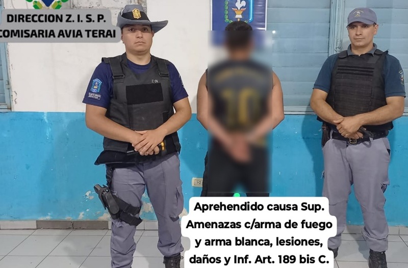 AVIA TERAI: Aprehendieron A Un Hombre Armado Tras Amenazas Y Agresiones A Vecinos De La Zona