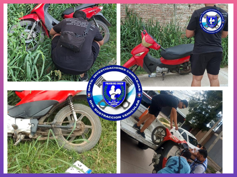 CHACO:  Robaron Su Motocicleta Pero Los Agentes La Hallaron