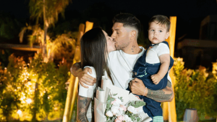 Gonzalo Montiel volverá a ser papá: anunció la llegada de su segunda hija