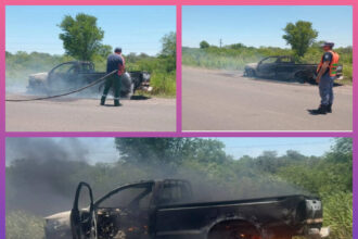 TRES ISLETAS: Una Camioneta Se Incendió Por Completo En Ruta 95