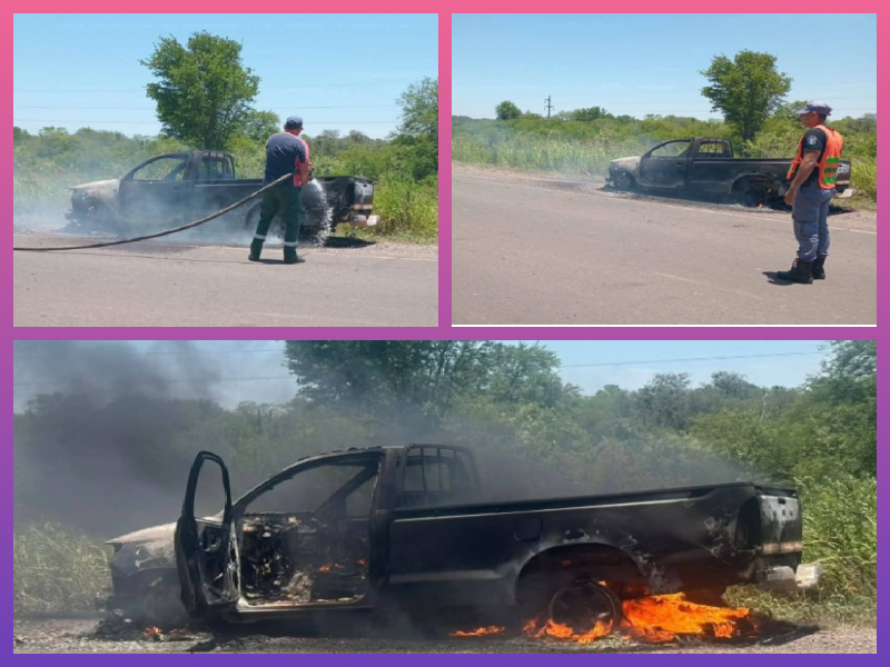 TRES ISLETAS: Una Camioneta Se Incendió Por Completo En Ruta 95