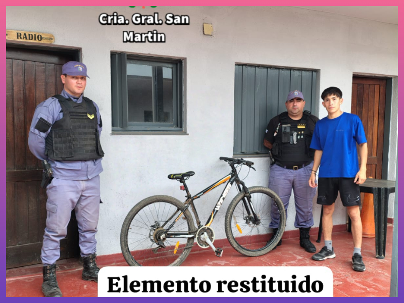 SAN MARTIN: Recuperaron Una Bicicleta Buscada Cuando Un Hombre La Ofrecía A La Venta En El Barrio San Ceferino
