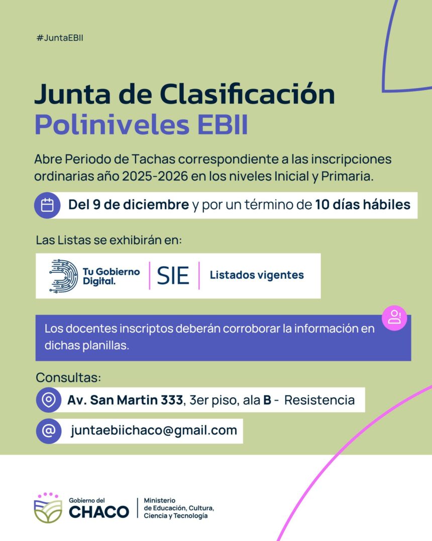 ATENCIÓN DOCENTES DE PUEBLOS ORIGINARIOS: CONTINÚA El PERIODO DE TACHAS DE NIVELES INICIAL Y PRIMARIO