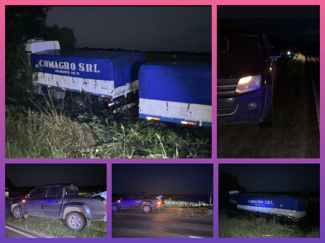 CHACO: Despistó Camión Después De Esquivar Un Tráiler Que Se Desprendió De Una Camioneta En La Ruta 11