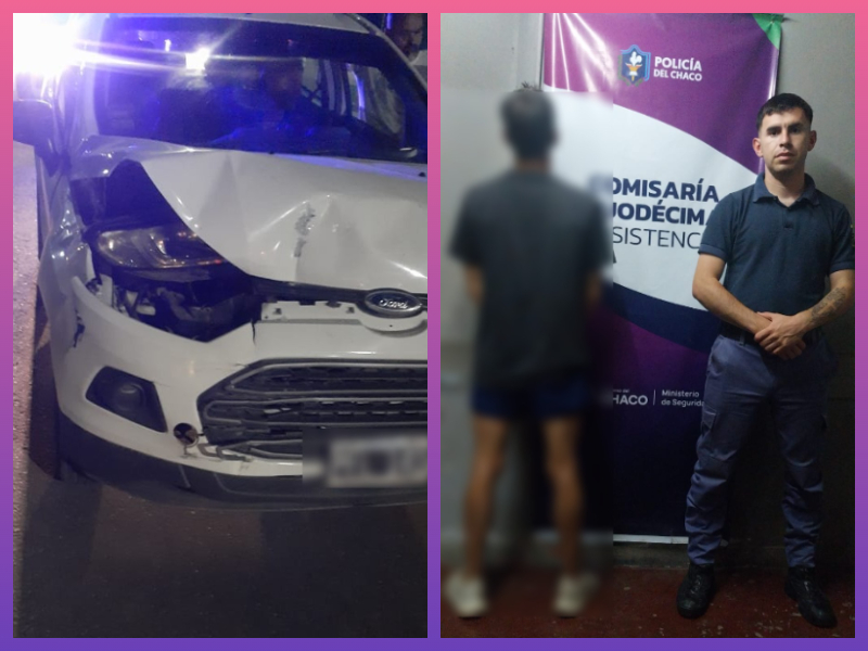 RESISTENCIA:  Conductor Alcoholizado Chocó Un Vehículo Estacionado Y Terminó Demorado