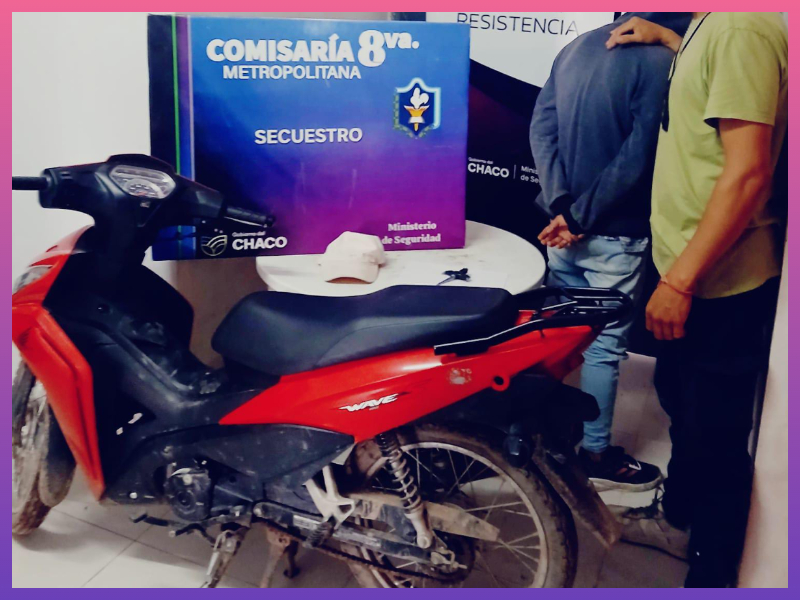 CHACO:   Su Fechoría Duró Un Suspiro: Terminó Preso Por Robar Una Moto