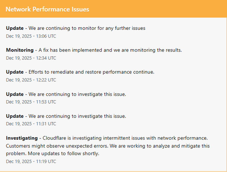 Nueva caída de Internet: miles de sitios se vieron afectados por errores en Cloudflare