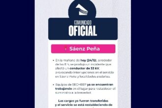 Sáenz Peña: Secheep Se Encuentra Trabajando Para Restablecer El Servicio Eléctrico