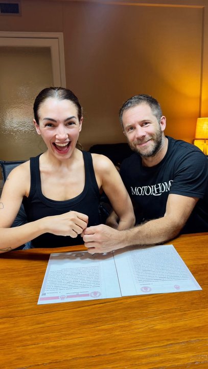 Thelma Fardin y Nicolás Riera firmaron los papeles para una decisión de por vida