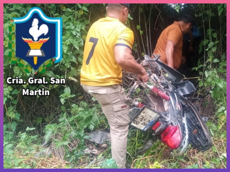 SAN MARTÍN: Recuperan Una Motocicleta Robada Oculta Entre Malezas En La Zona De Laguna Del Tigre