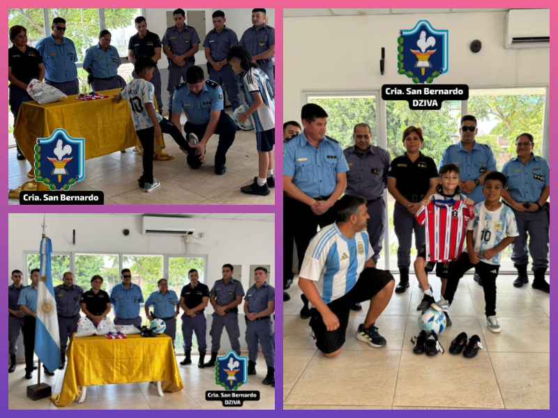 SAN BERNARDO:  Emotivo Reconocimiento Policial A Dos Niños Por Su Respeto A La Bandera Nacional
