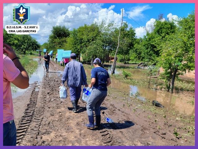 LAS GARCITAS: Refuerzan La Ayuda Por El Temporal En Un Trabajo Conjunto Entre El Municipio Y La Policía
