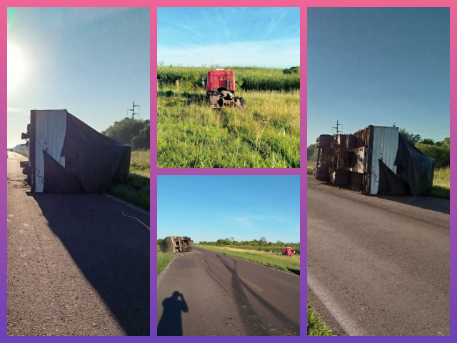 CHACO: Vuelco En Ruta 16: Un Camión Con Carga De Papel Terminó Fuera De La Calzada Y El Chofer Fue Hospitalizado