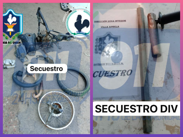 VILLA ÁNGELA: Dos Personas Fueron Demoradas Con Una “Tumbera” Y Una Motocicleta Desmantelada