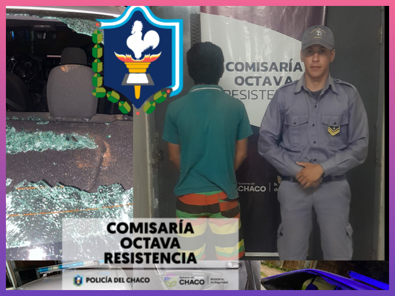RESISTENCIA:   Terminó Detenido Por Romper La Luneta Del Móvil Policial