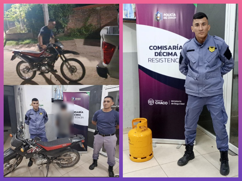 RESISTENCIA:  Moto Recuperada Con Una Persona Detenida Y En Otra Intervención Incautan Un Tubo De Gas